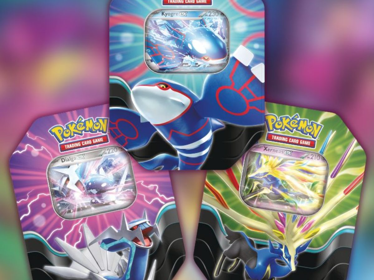Pokémon JCC Tin-Box Légendes Azur – Xerneas-EX Holographique + 4 Boosters | Boîte Métal Pour Ranger Vos Cartes, Code Inclus