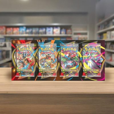 Protection acrylique illustrée artset booster Pokémon Méga Evolution ME01