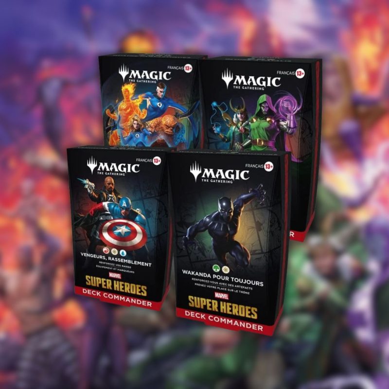 Lot de 4 decks commander Magic The Gathering - Super Heroes - FR