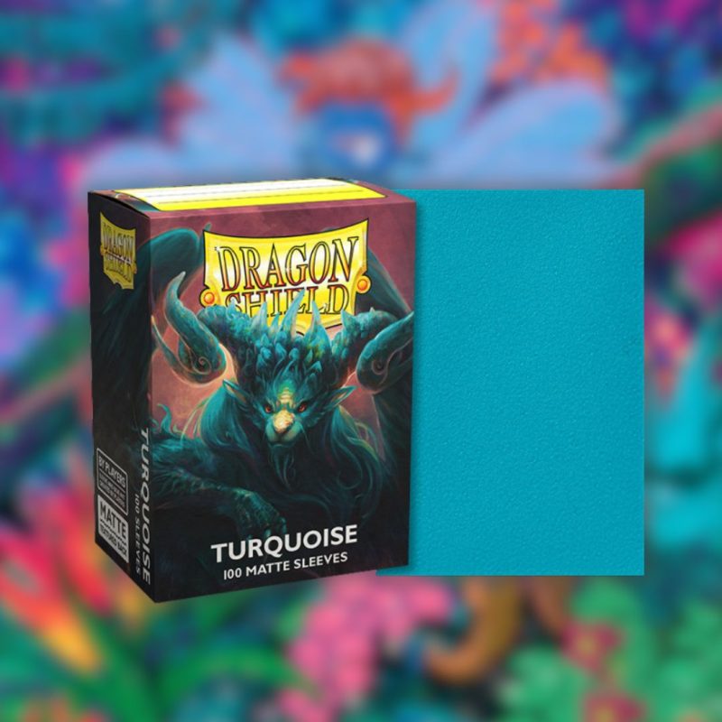 Paquet de 100 sleeves Dragon Shield Matte Turquoise - 63x88mm